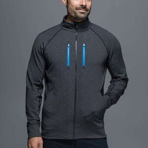 Lululemon Men's Shift Jacket, Heathered Black / Cornflower, Size L